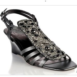 Vince Camuto • Bevy’s black jeweled wedge sandals